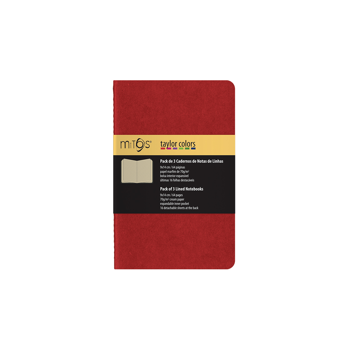 MITOS® TAYLOR-Pack3 Cadernos Notas Linhas(9x14cm)64pag